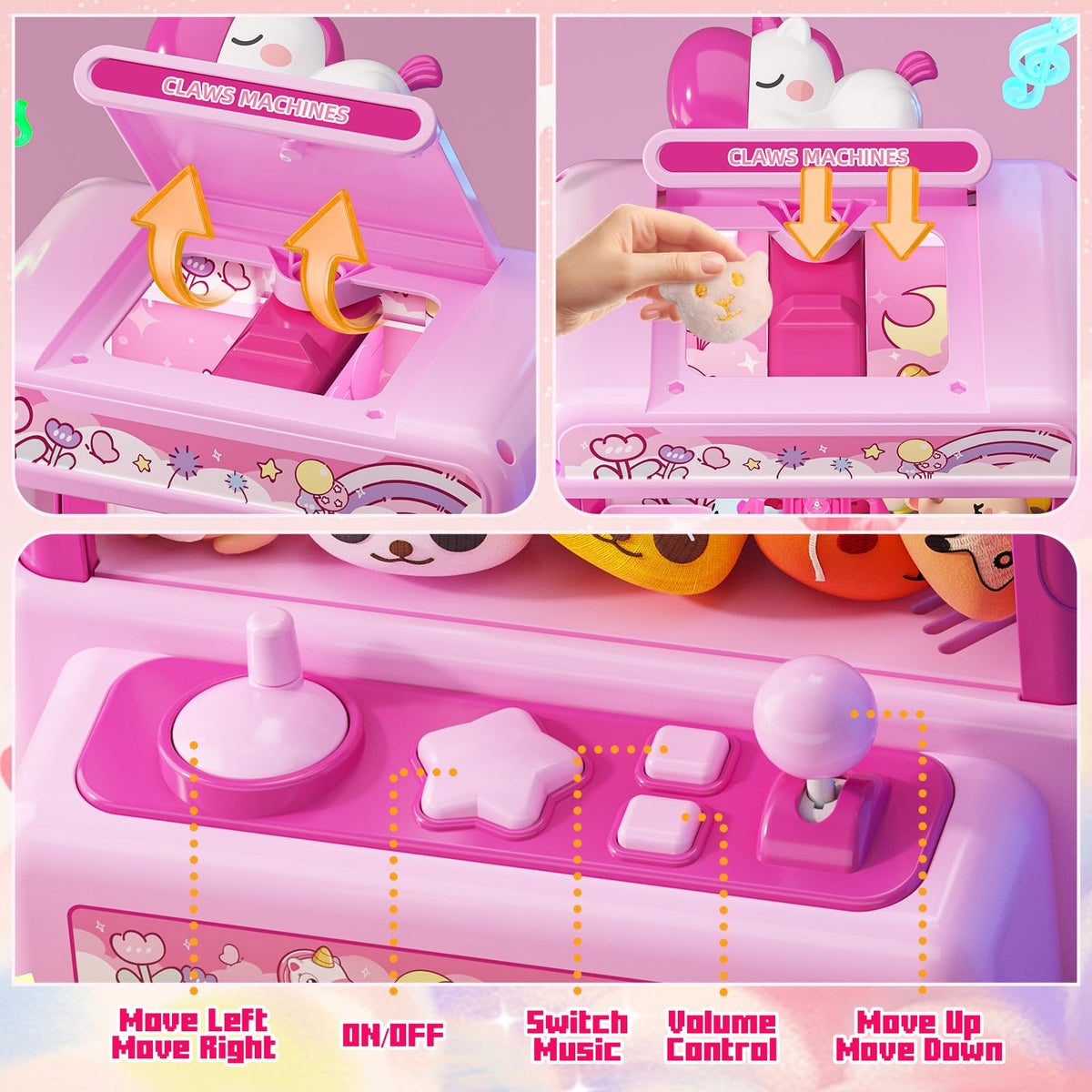 Claw Machine with Sound & 20 Mini Plush Toys U521