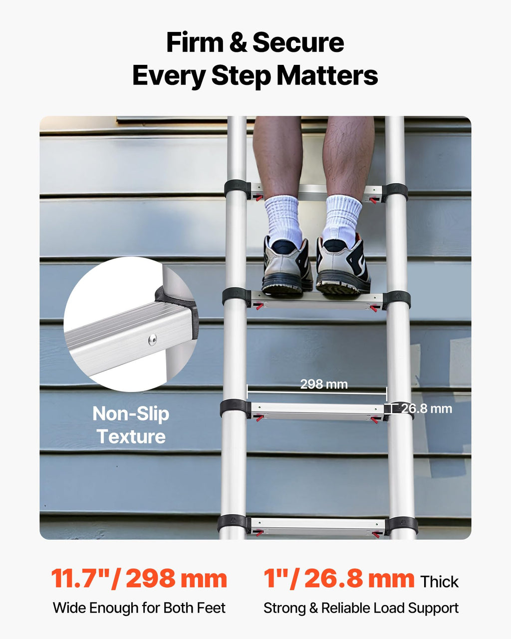 12.5ft Aluminum Telescoping Ladder 330LBS P4512