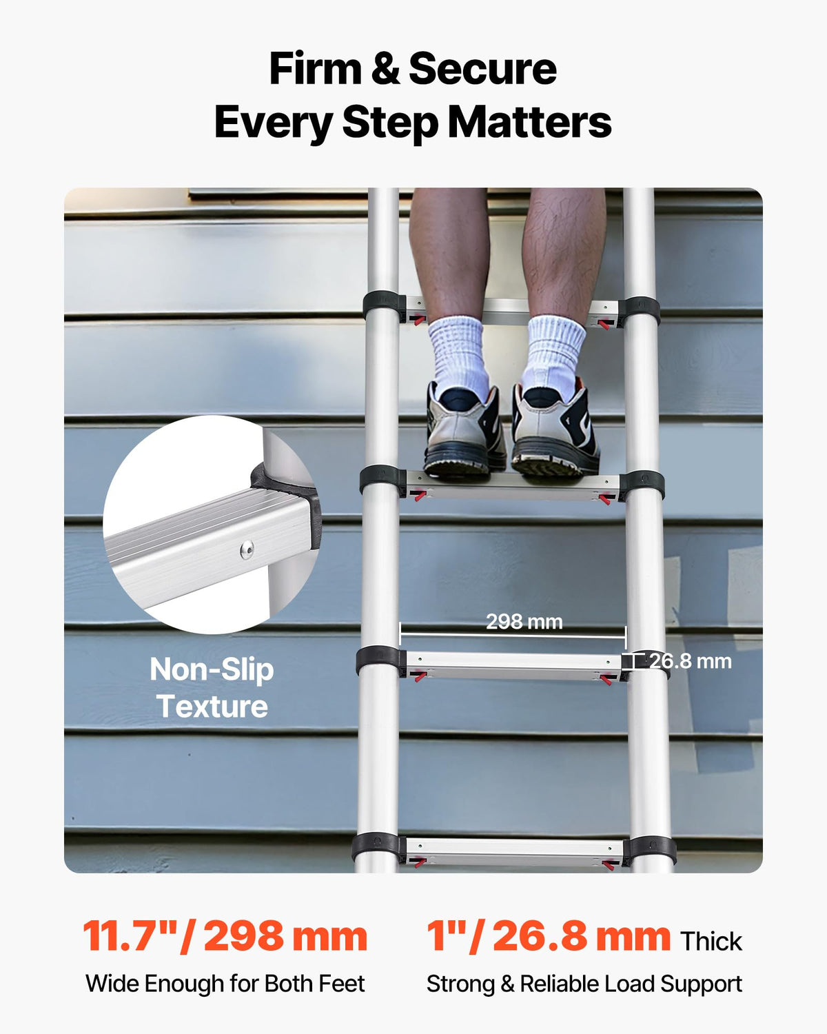 12.5ft Aluminum Telescoping Ladder 330LBS P4512