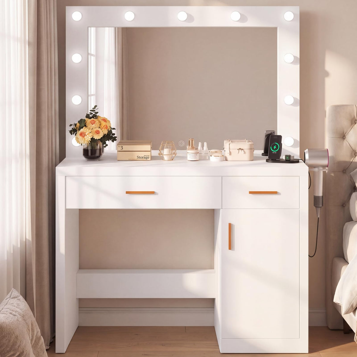 Vanity Desk with Mirror and Lights G46717