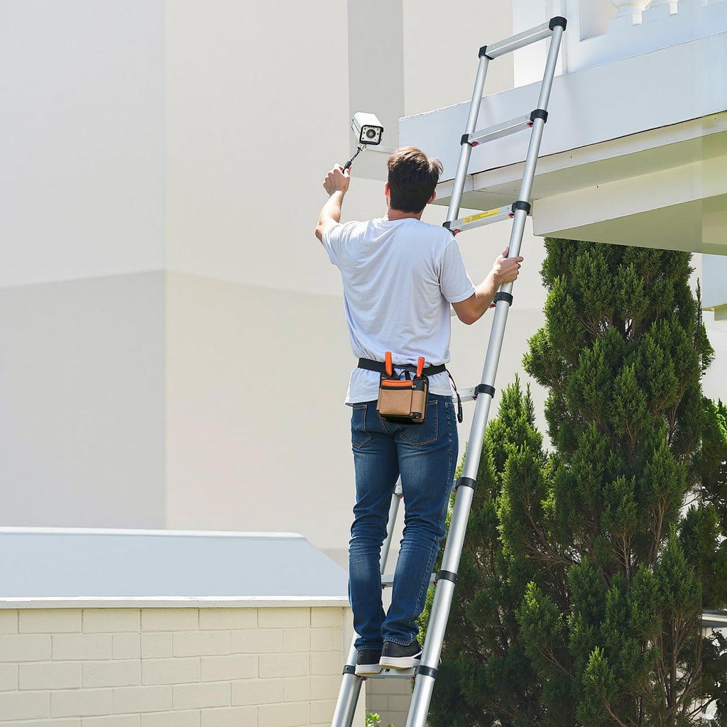 12.5ft Aluminum Telescoping Ladder 330LBS P4512