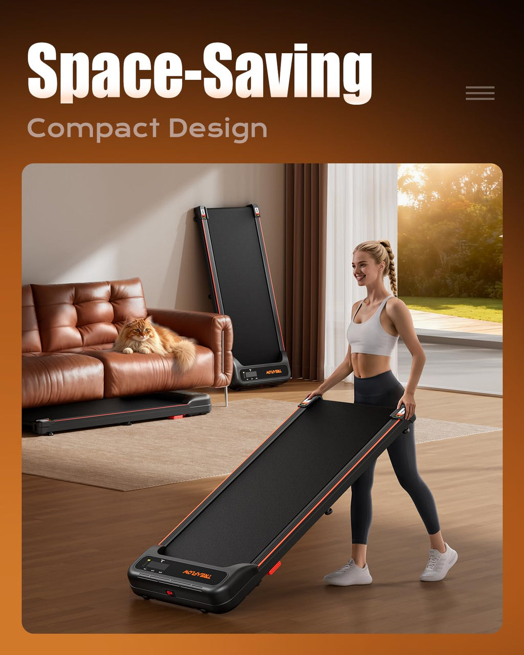 Walking Pad with 8% Incline Under Desk Treadmill T68171