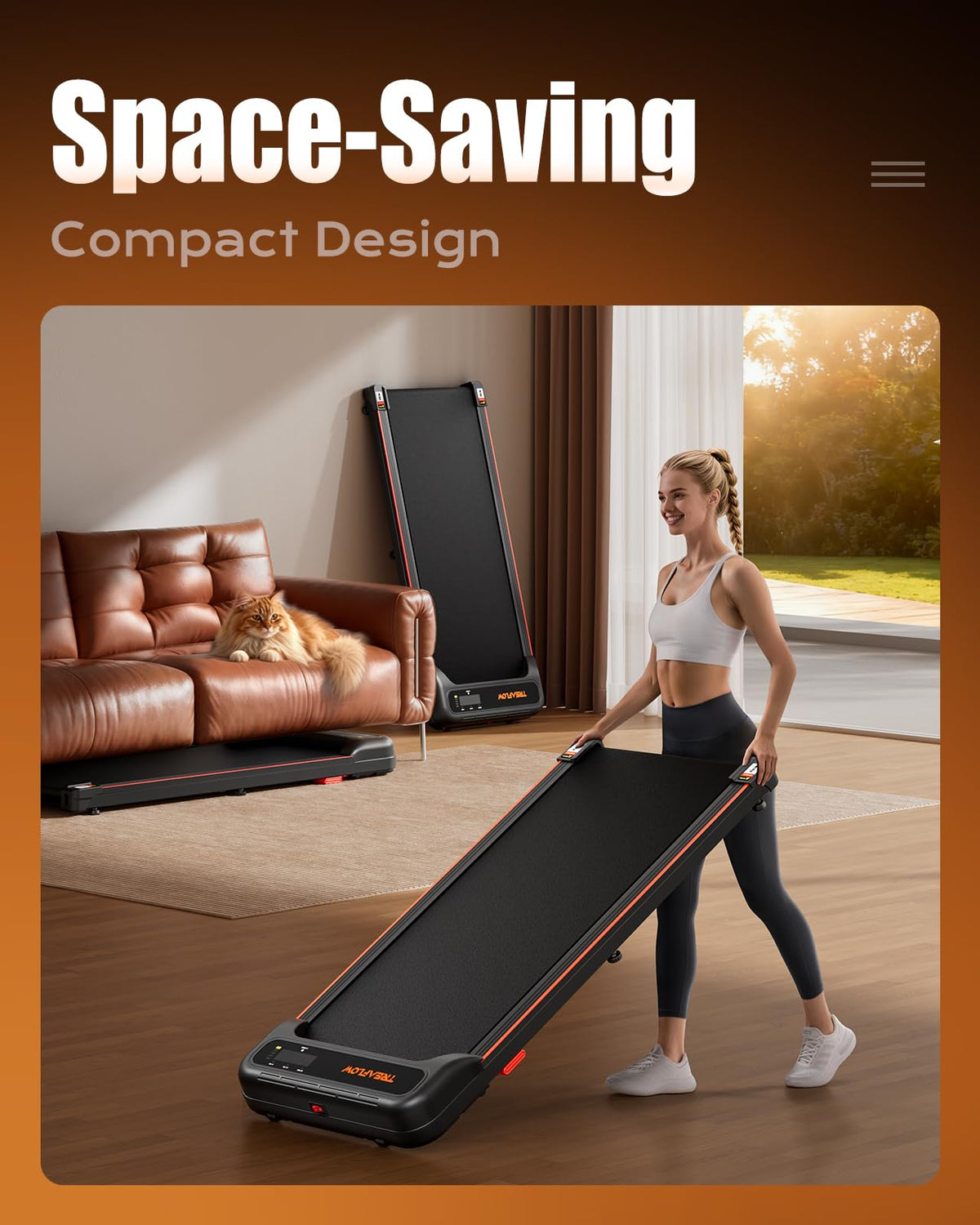 Walking Pad with 8% Incline Under Desk Treadmill T68171