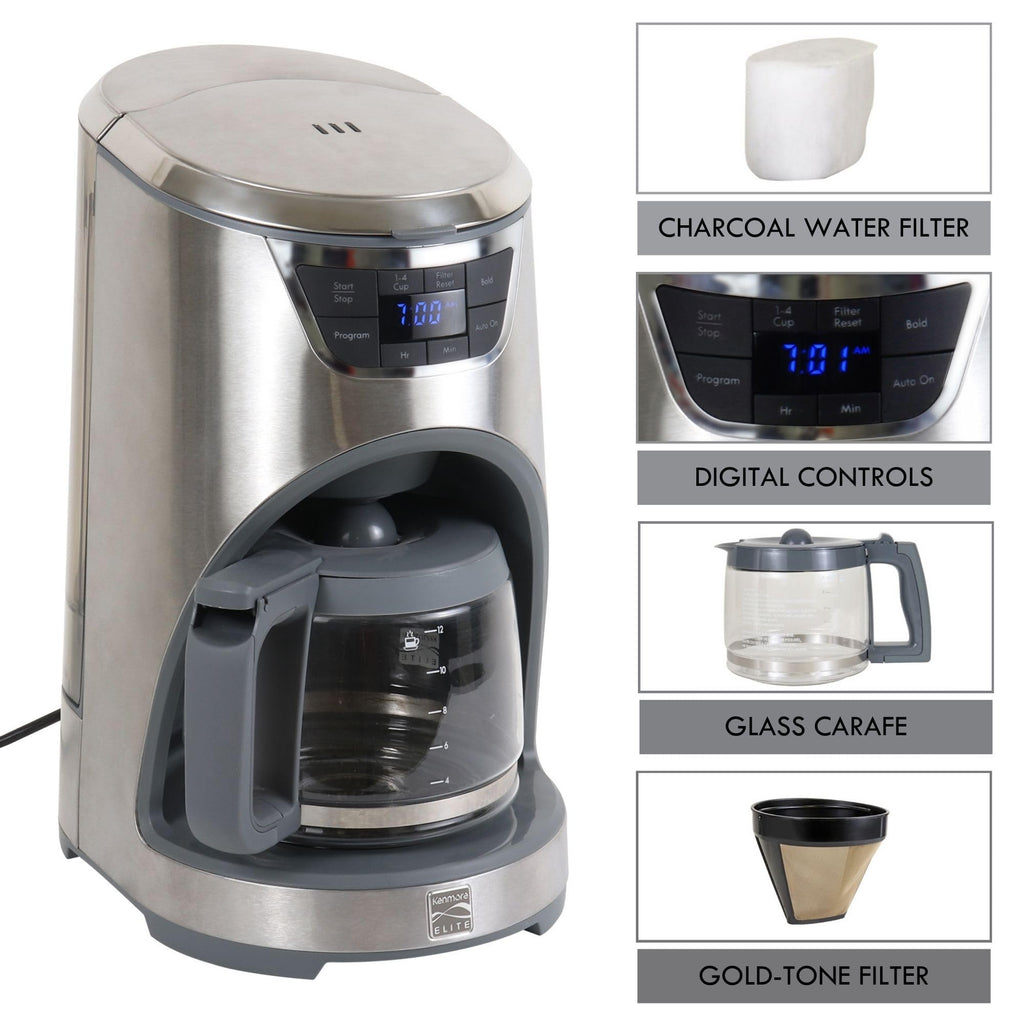 12-Cup Programmable Drip Coffee Maker with Glass Pot X648631