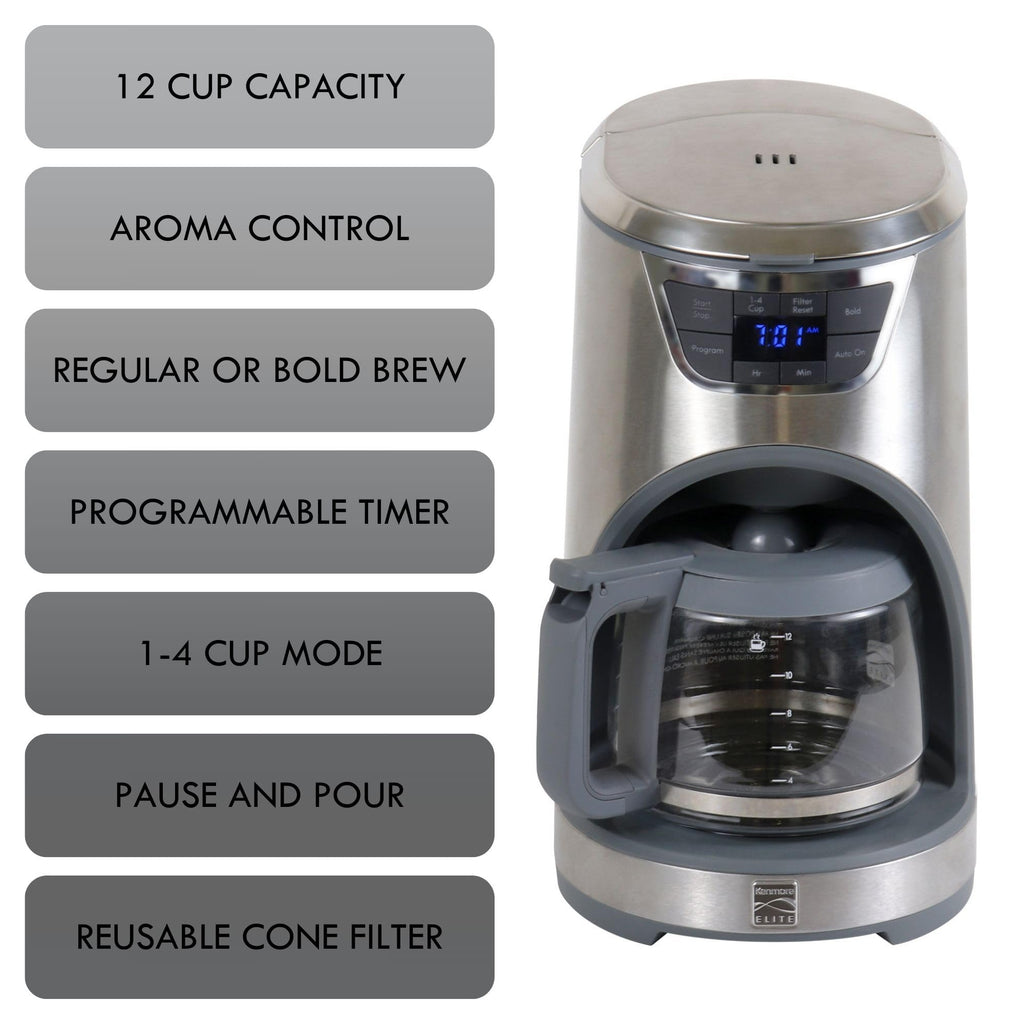 12-Cup Programmable Drip Coffee Maker with Glass Pot X648631