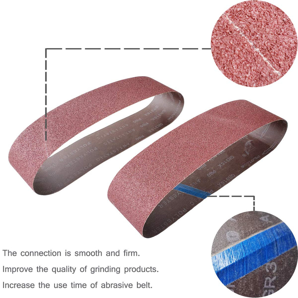 9 PCS 4" x 36" Aluminum Oxide Sander Belts 40 80 120 Grit C159076