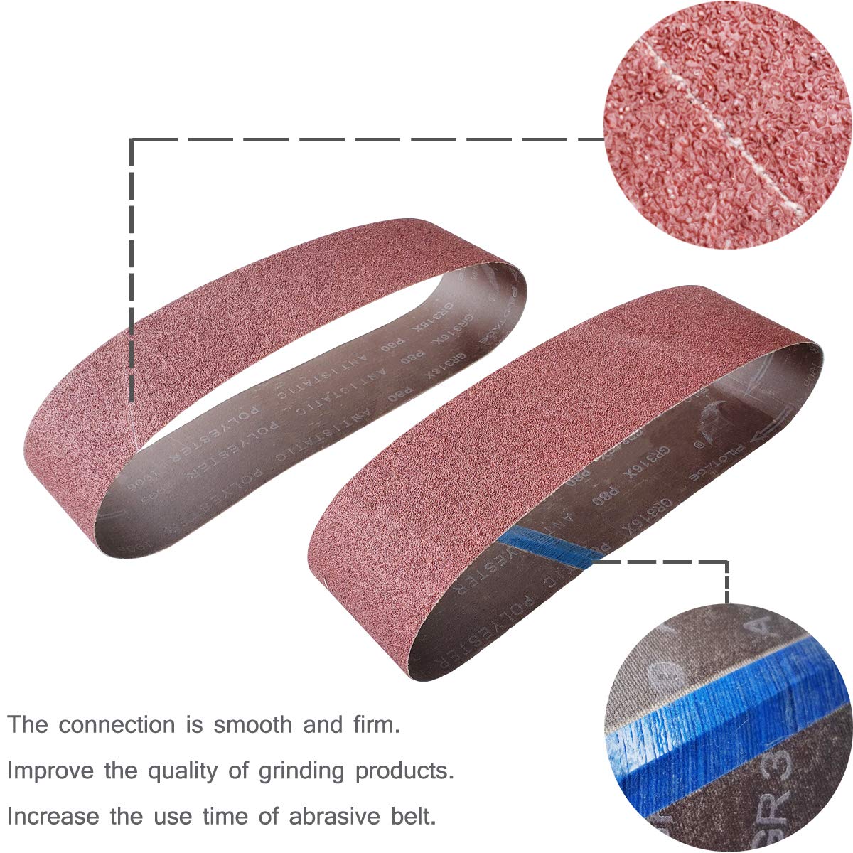 9 PCS 4" x 36" Aluminum Oxide Sander Belts 40 80 120 Grit C159076