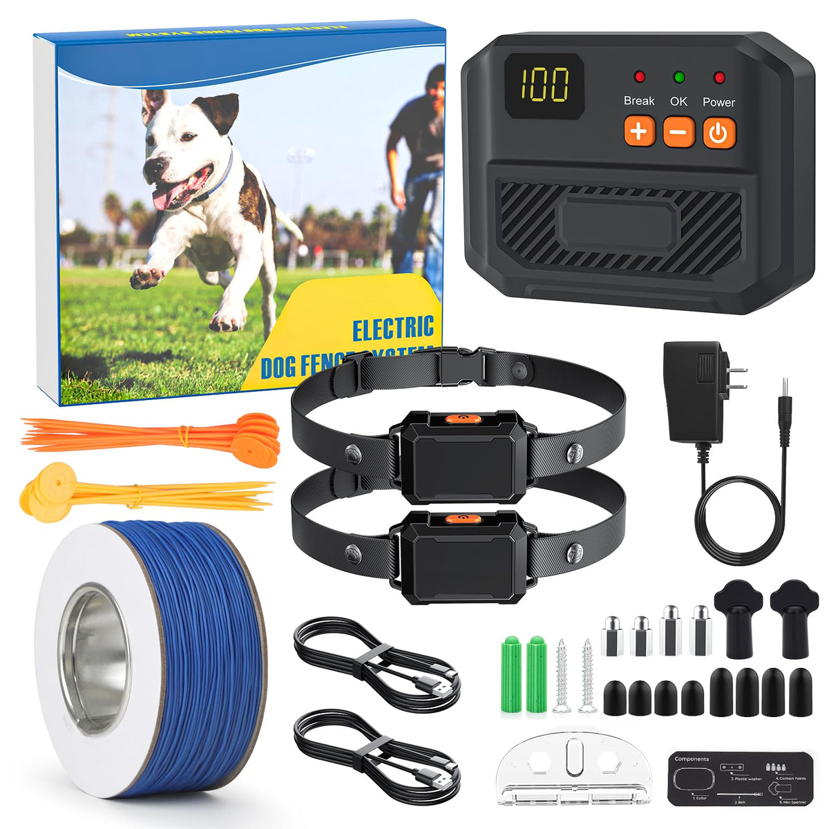 Electric Fence for Dogs with 2 Collars A833
