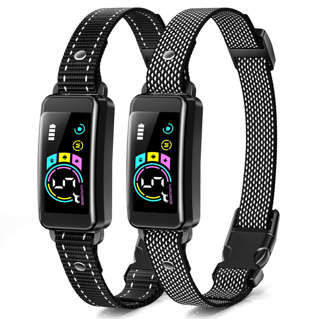 2 Pack Adjustable Bark Collar with Beep Vibration Shock O544442
