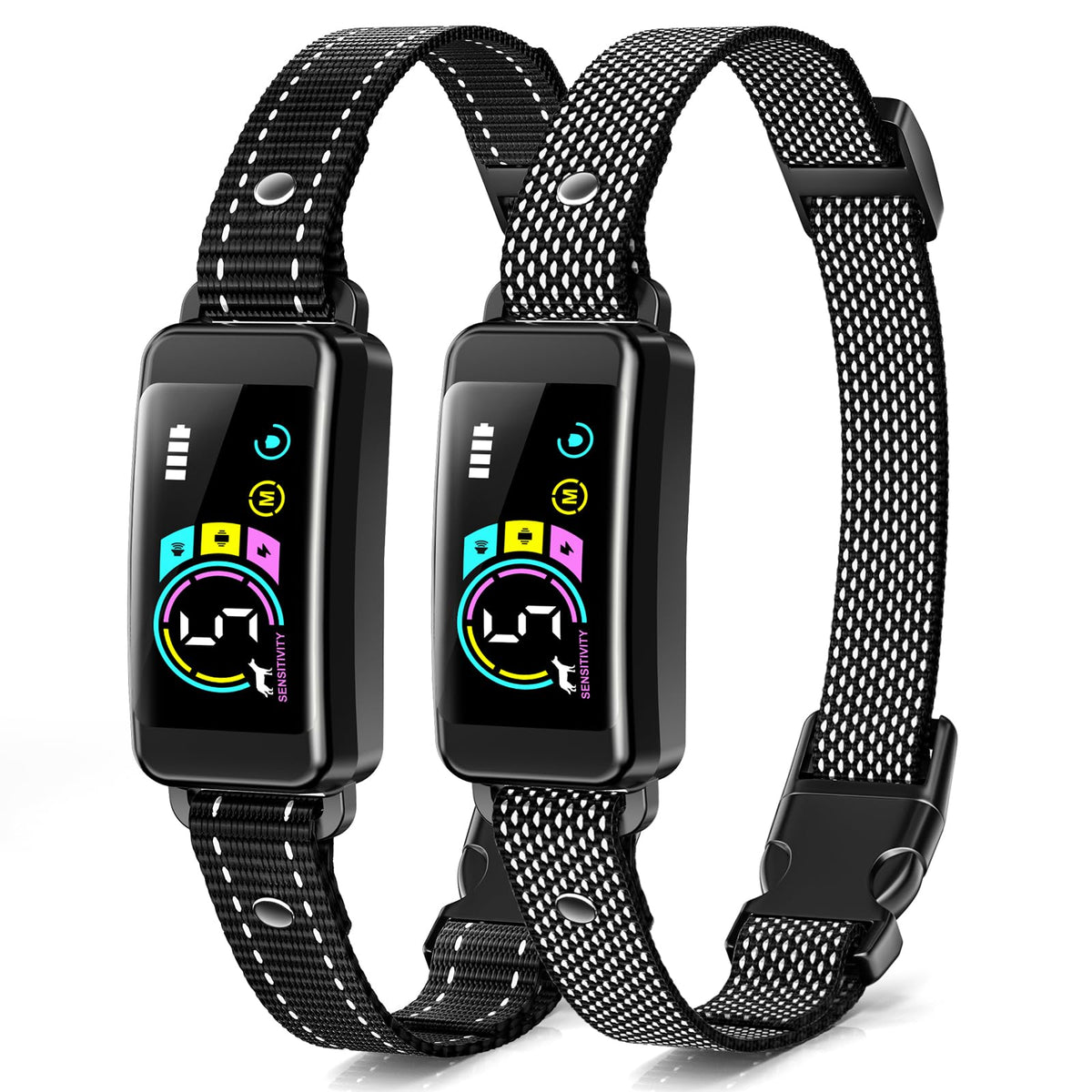 2 Pack Adjustable Bark Collar with Beep Vibration Shock O544442