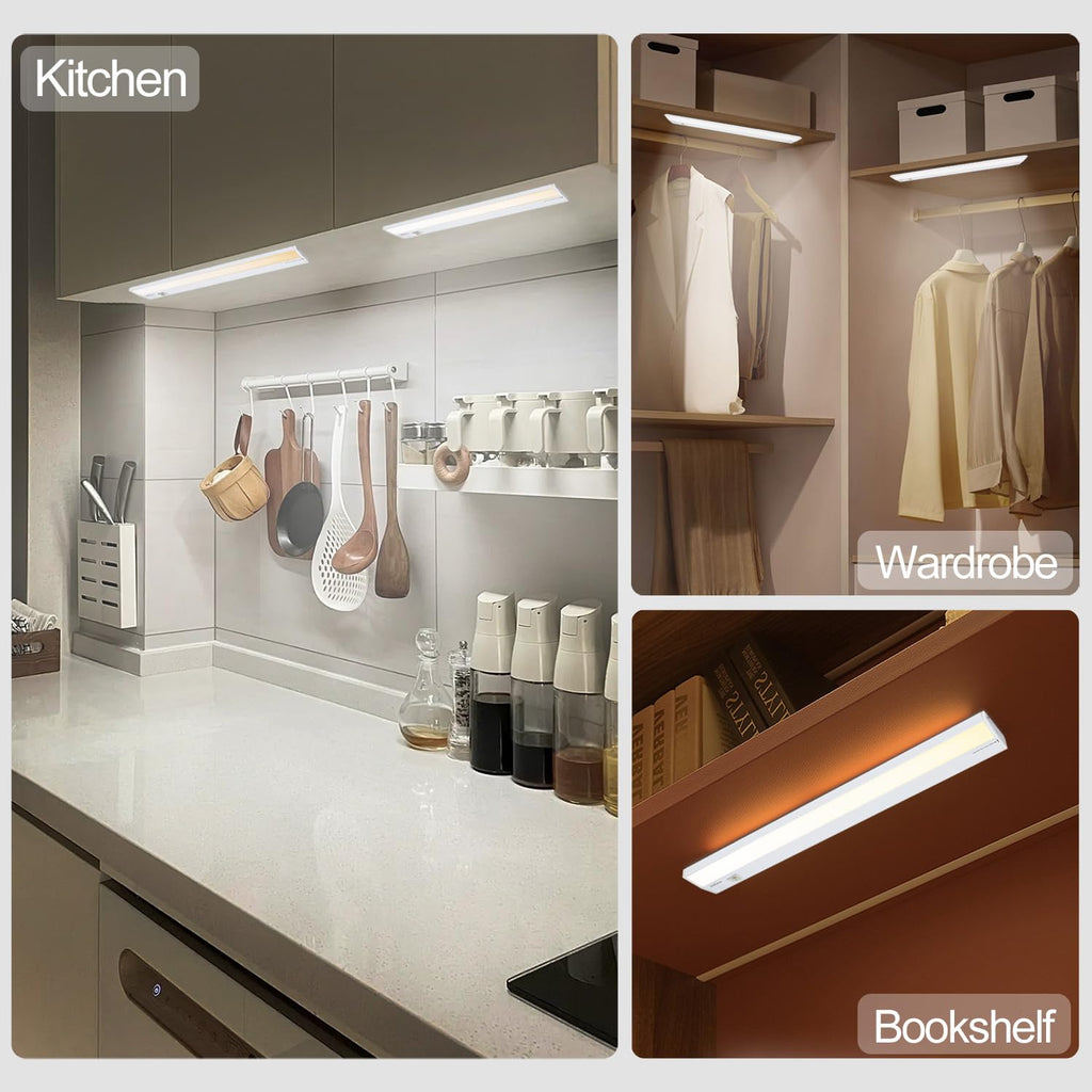 3 Packs Under Cabinet Lights 24in 18W Dimmable 5 Color Temperature Q6660