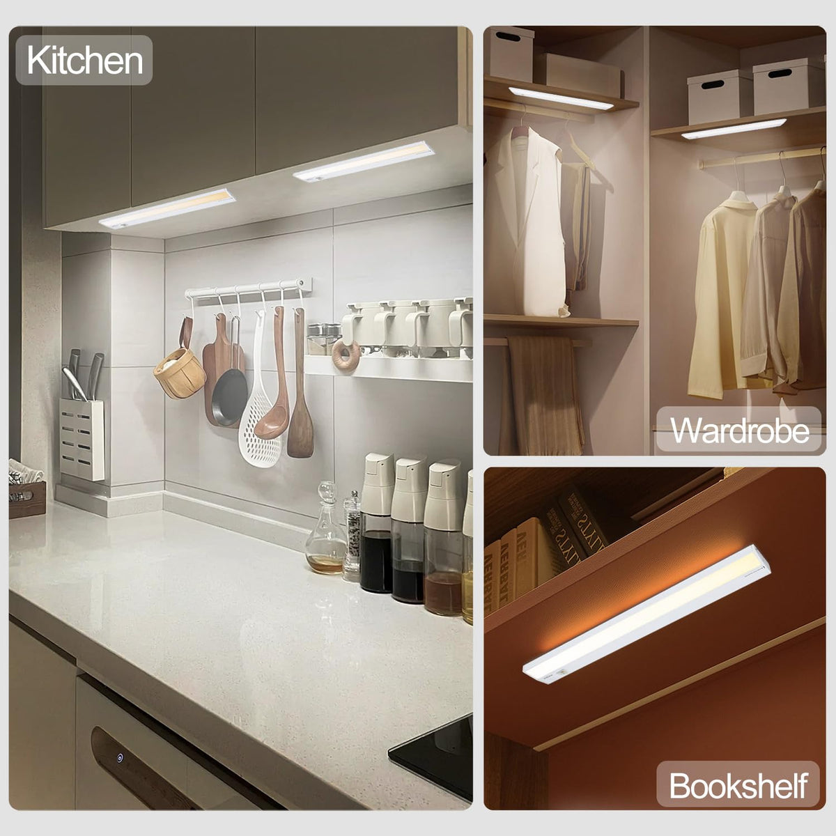 3 Packs Under Cabinet Lights 24in 18W Dimmable 5 Color Temperature Q6660