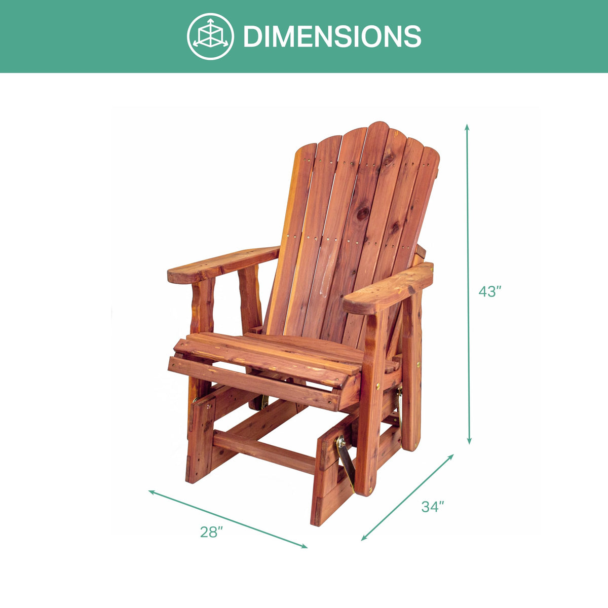 Cedar Adirondack Glider M894769