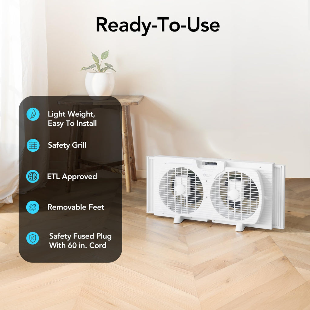 Reversible Twin Window Fan with 3-Speeds V1329