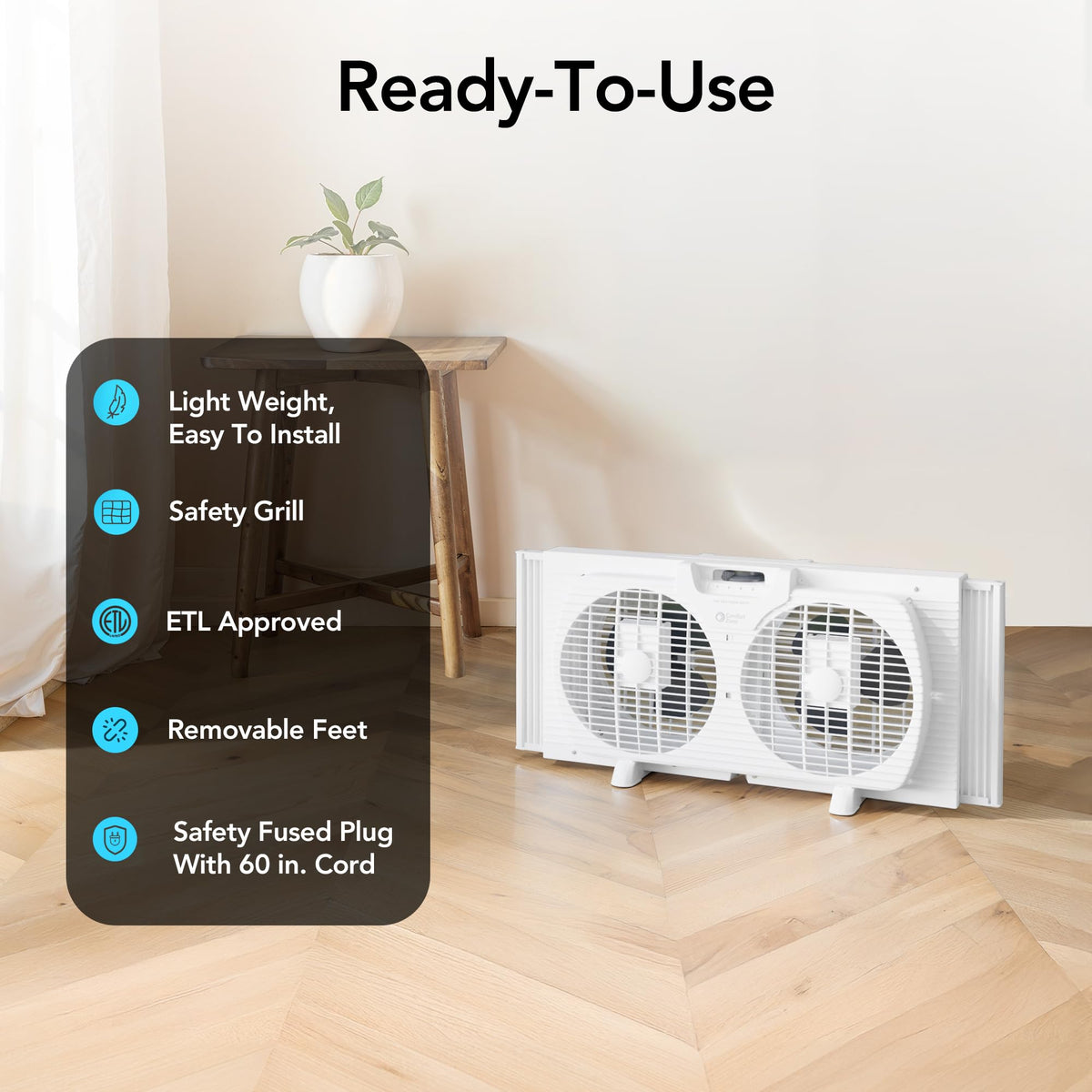 Reversible Twin Window Fan with 3-Speeds V1329