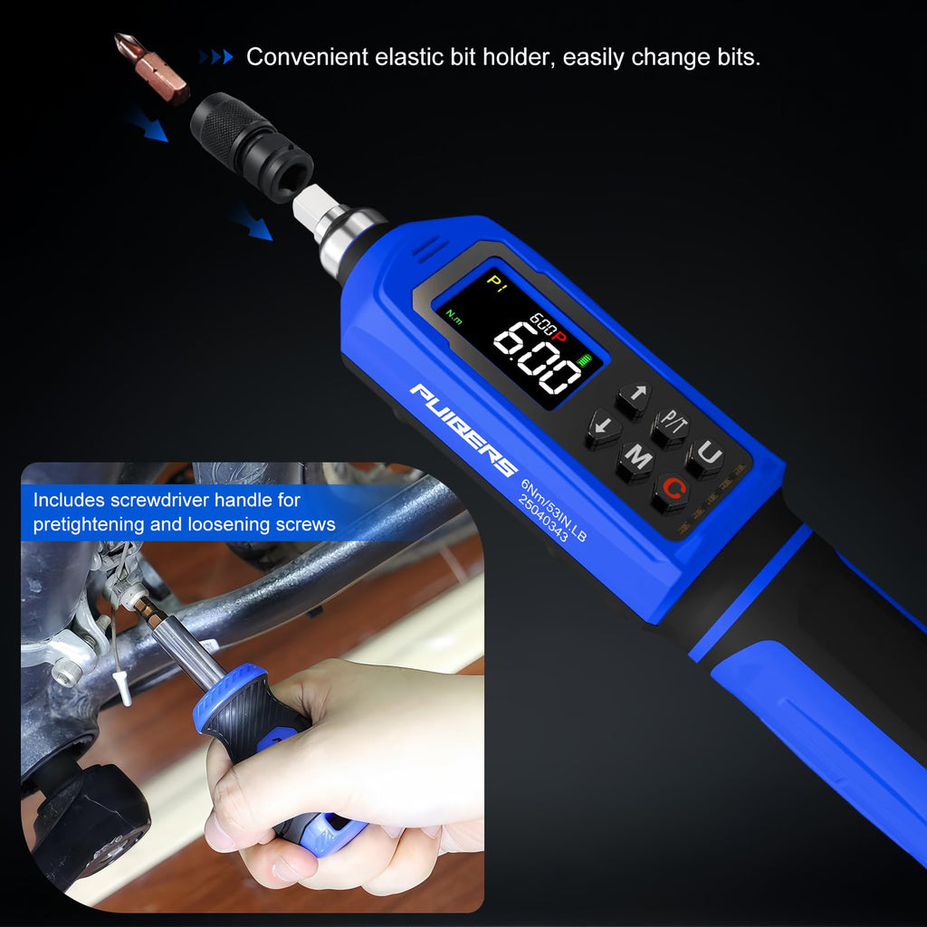 46 Pcs Digital Torque Screwdriver Set 1/4" Adjustable P3159