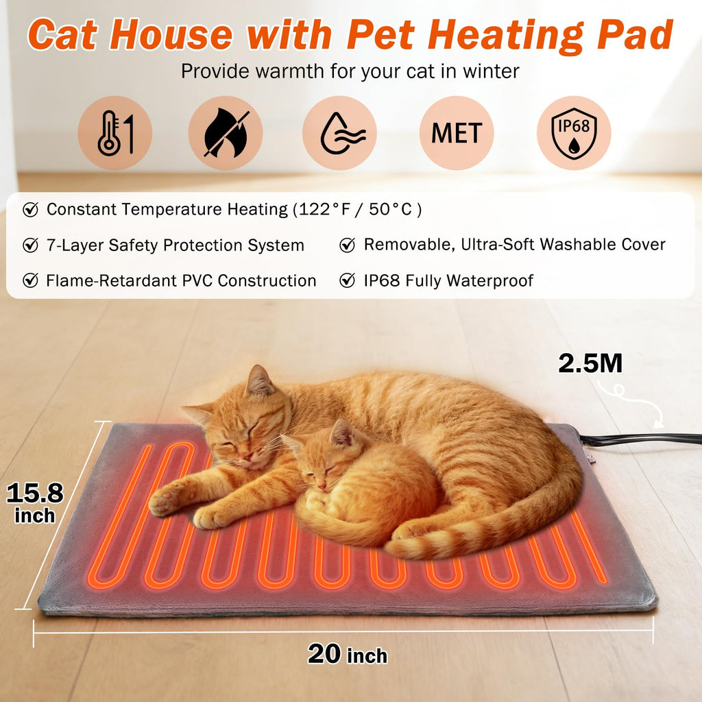 Insulated Heated Cat House Indoor/Outdoor U61510