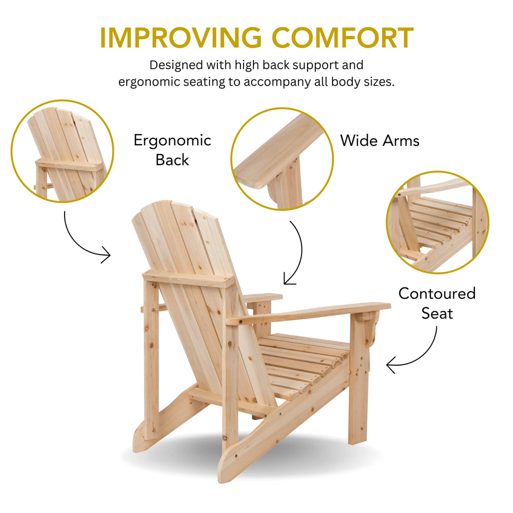 Mid-Century Modern Wooden Adirondack Chair J21819