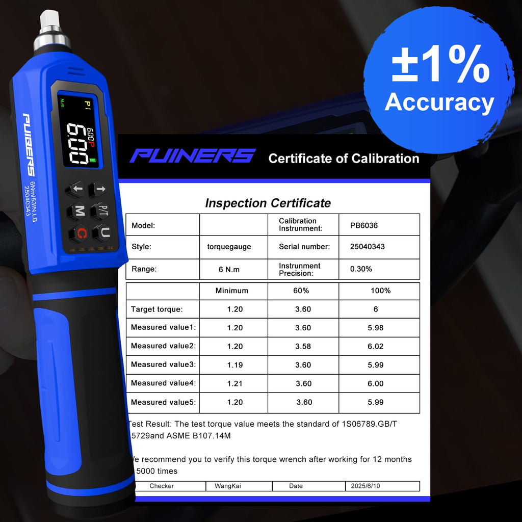 46 Pcs Digital Torque Screwdriver Set 1/4" Adjustable P3159
