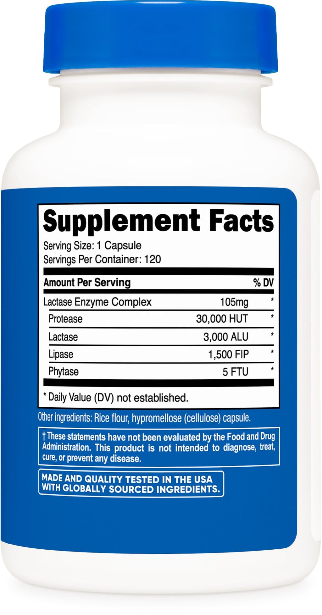 Lactase Enzyme Complex 120 Capsules Gluten-Free Q520