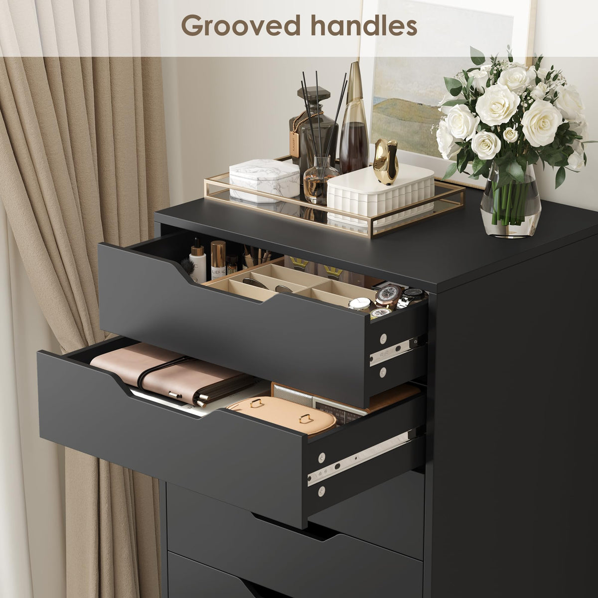 Black 8 Drawer Dresser G9725