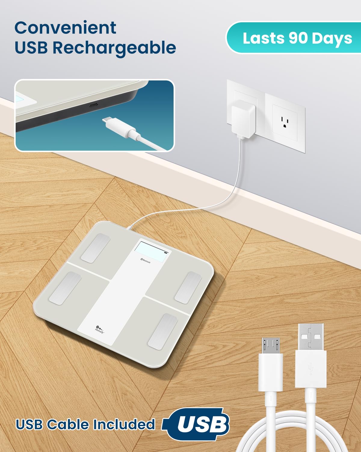 USB Rechargeable Digital Bathroom Scale T5028