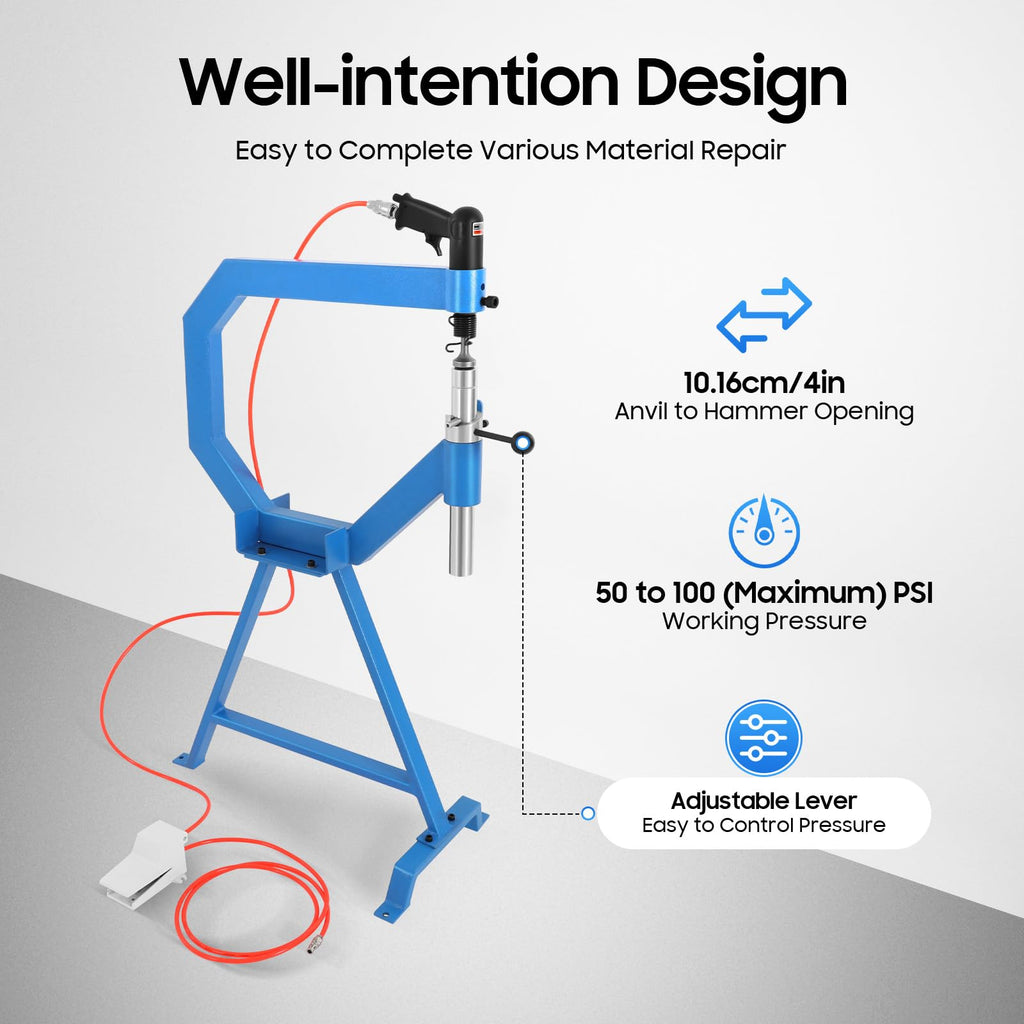 4" Throat Pneumatic Planishing Hammer with Steel Stand G7752