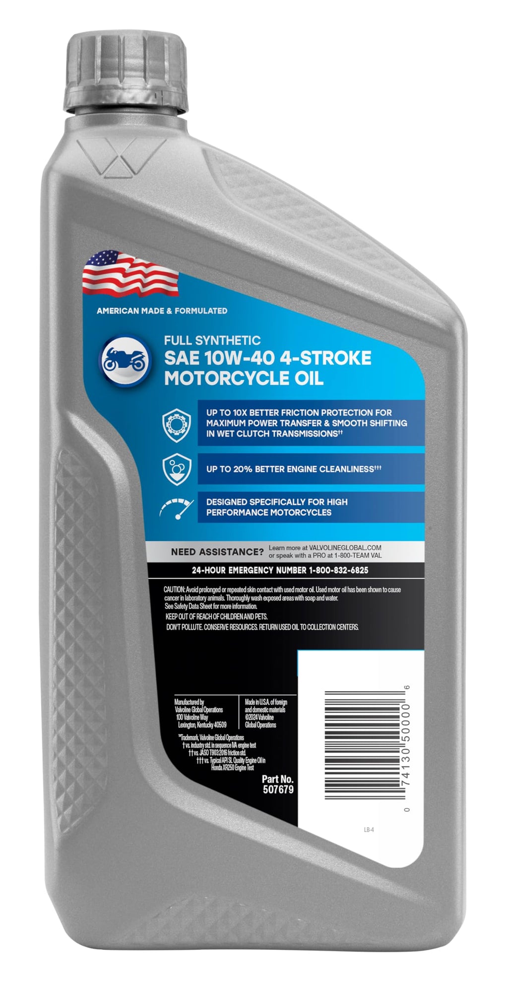 Full Synthetic 10W-40 Motorcycle Motor Oil 1 Quart M324236