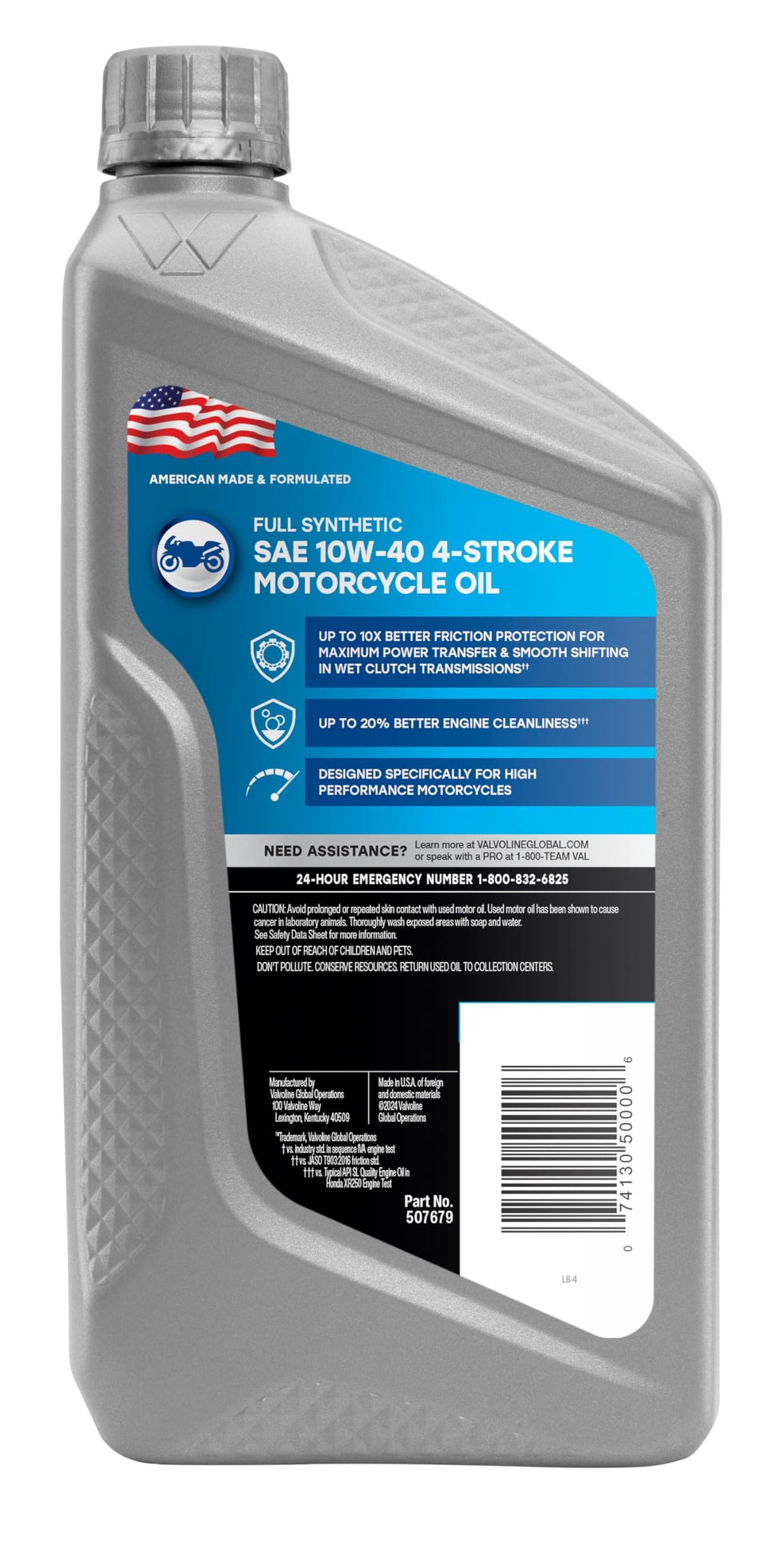 Full Synthetic 10W-40 Motorcycle Motor Oil 1 Quart M324236