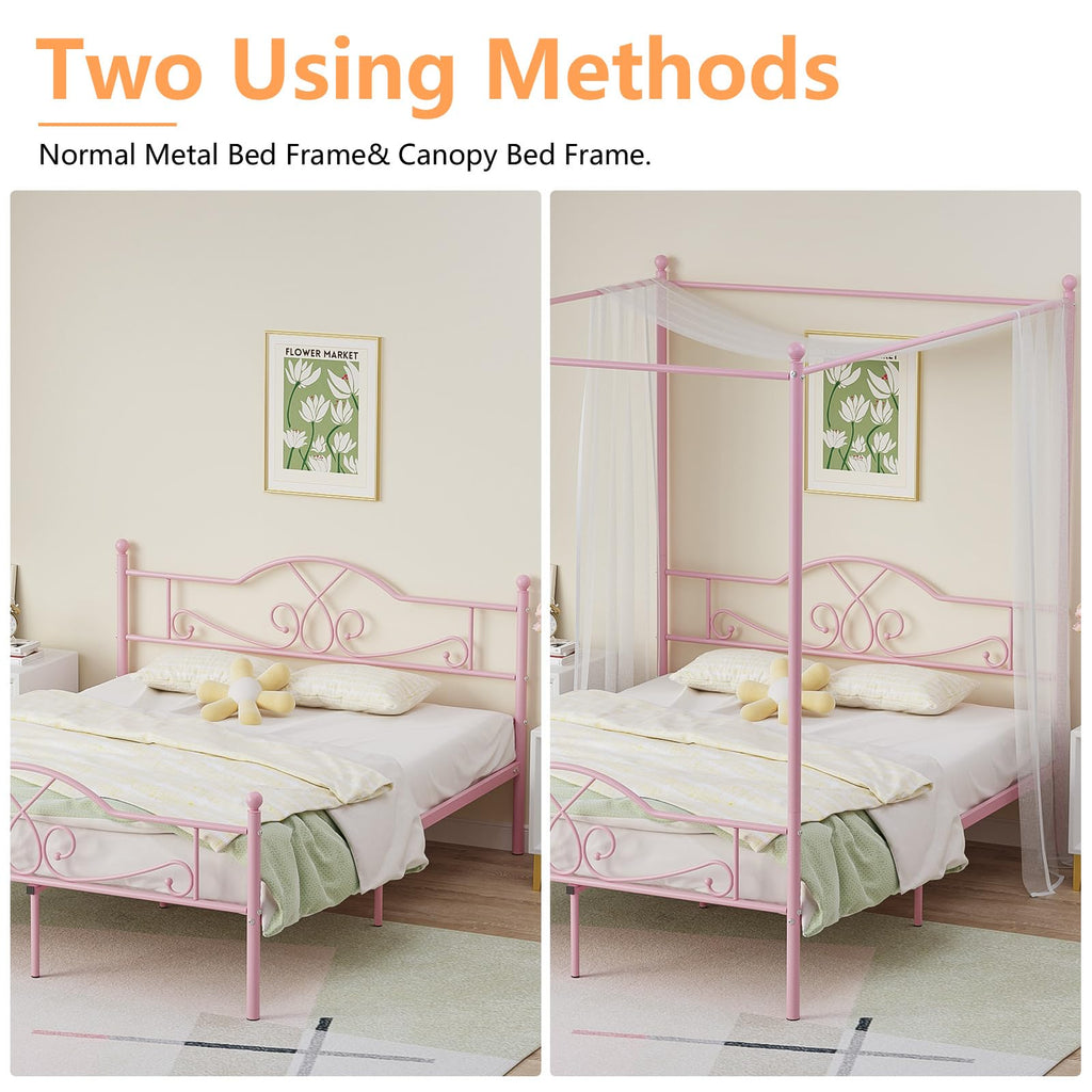 Full Size Canopy Bed Frame with 4 Posters C98539