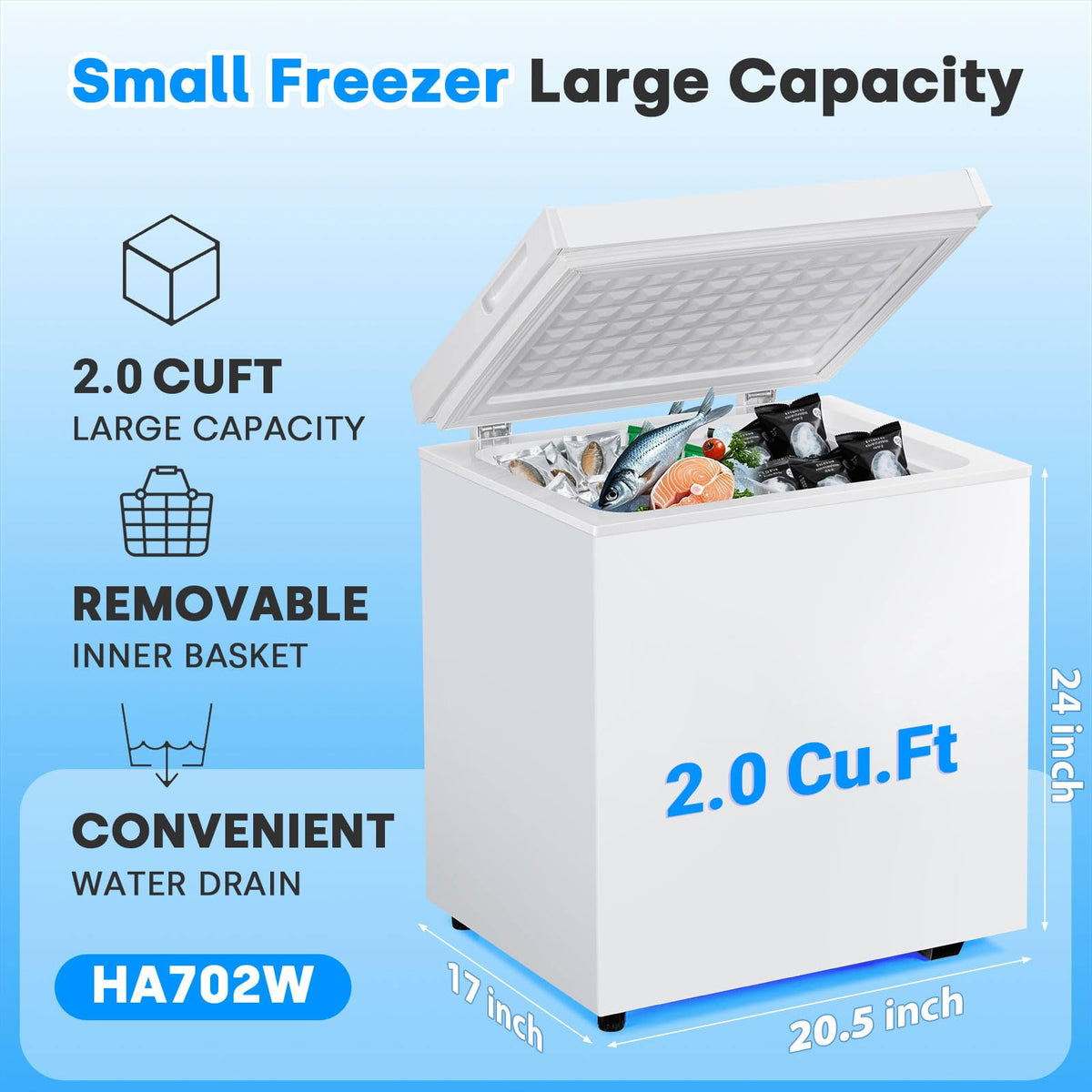 2.0 Cu.Ft White Chest Freezer M680487
