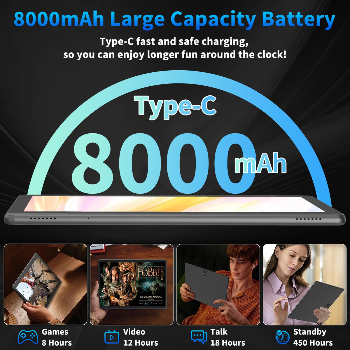 Android 16 Tablet with Keyboard E921537