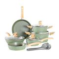 Non Stick Sage Green Cookware Set V741258