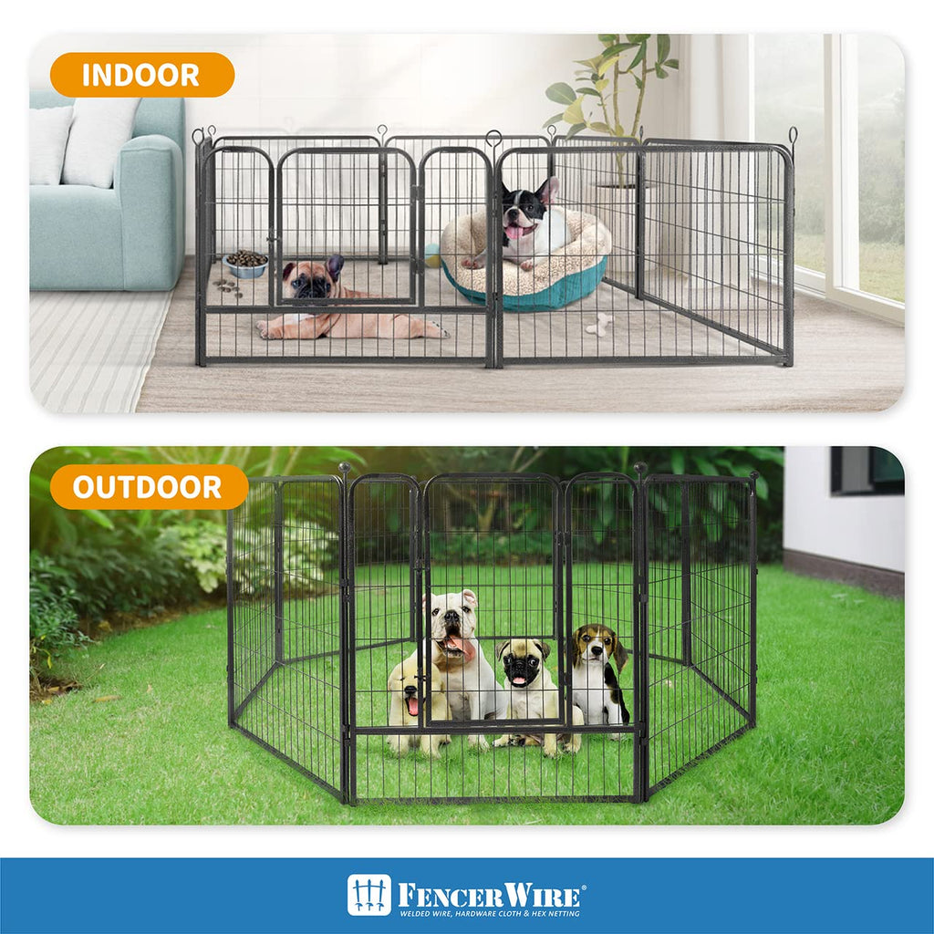 Foldable Metal Pet Playpen with Gate H9913