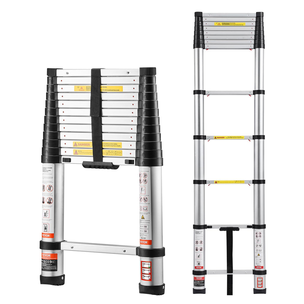 12.5ft Aluminum Telescoping Ladder 330LBS P4512