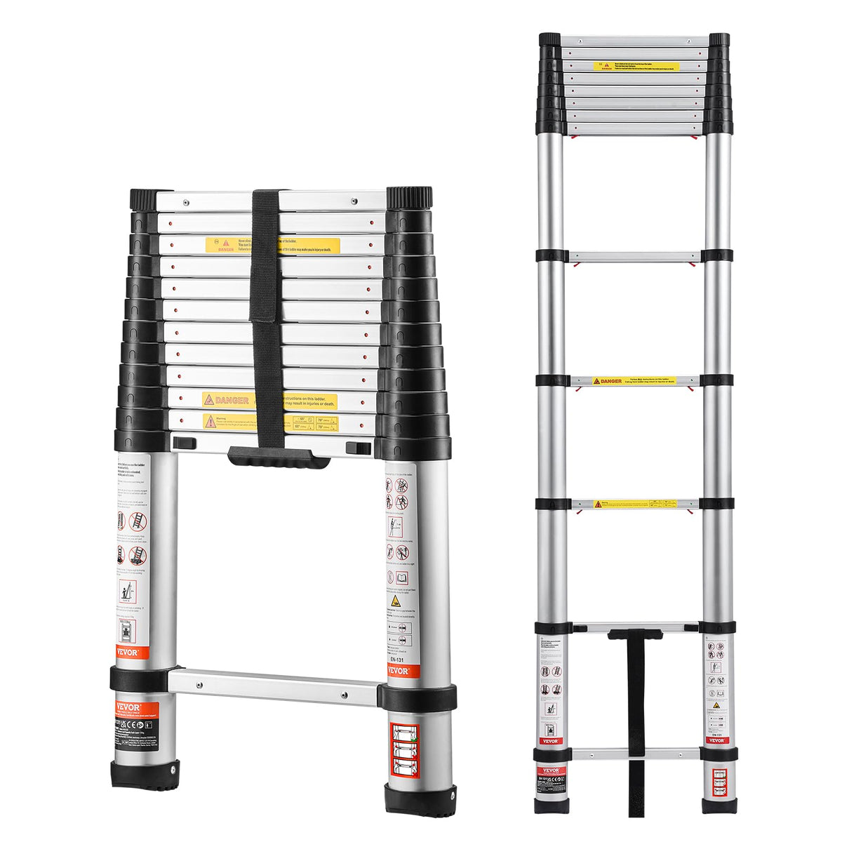 12.5ft Aluminum Telescoping Ladder 330LBS P4512