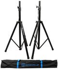 Black Tripod Speaker Stands Pair with Carrying Case O45226