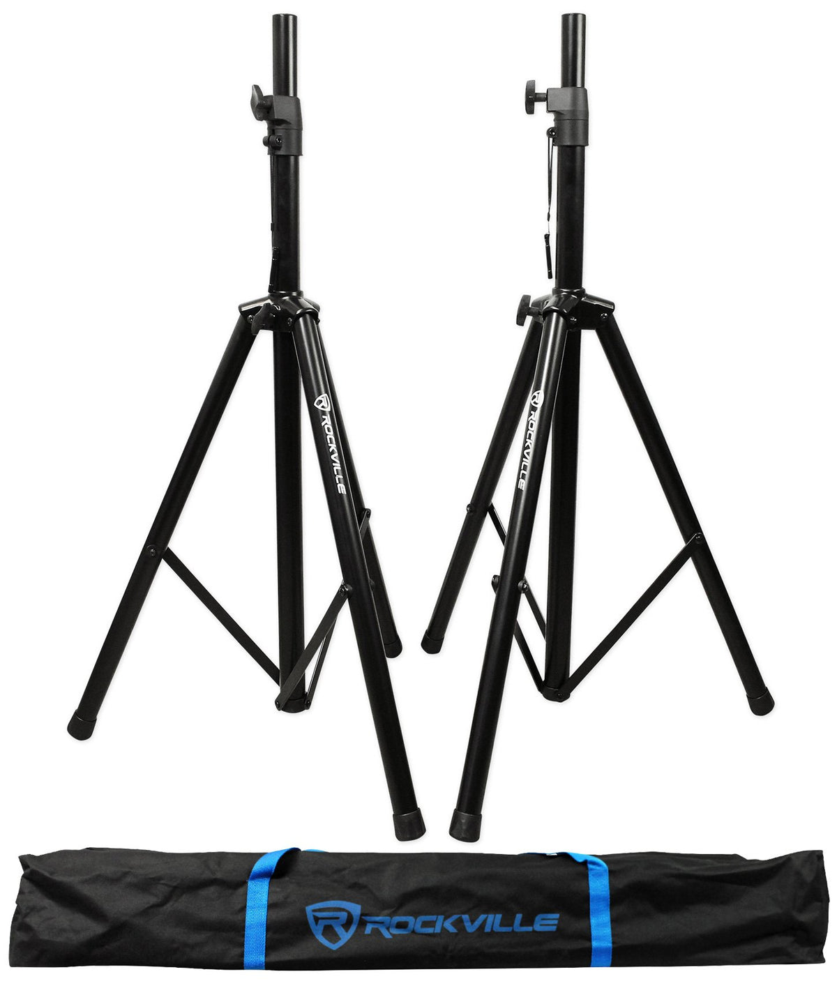 Black Tripod Speaker Stands Pair with Carrying Case O45226