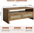 40” Boho Rattan Coffee Table with Storage M123941