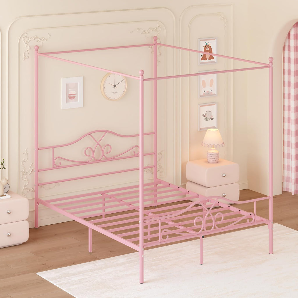Full Size Canopy Bed Frame with 4 Posters C98539