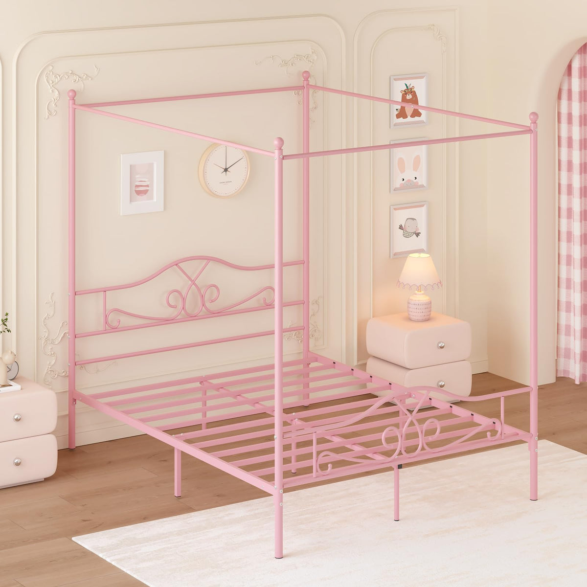 Full Size Canopy Bed Frame with 4 Posters C98539