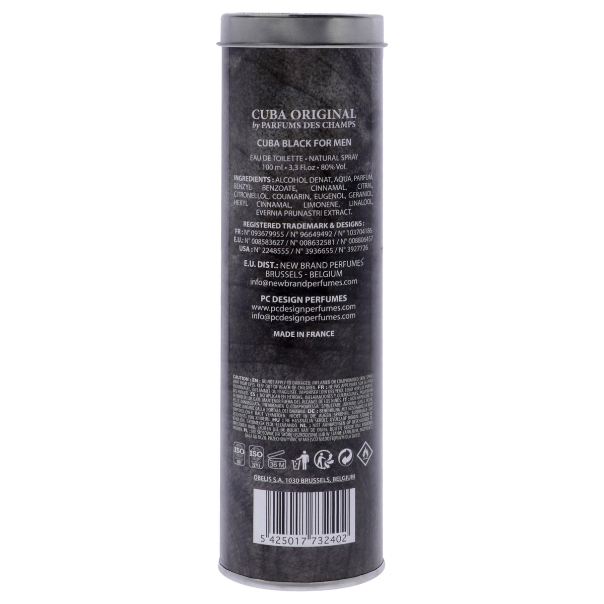 Black Men EDT Spray 3.3 Ounce N188