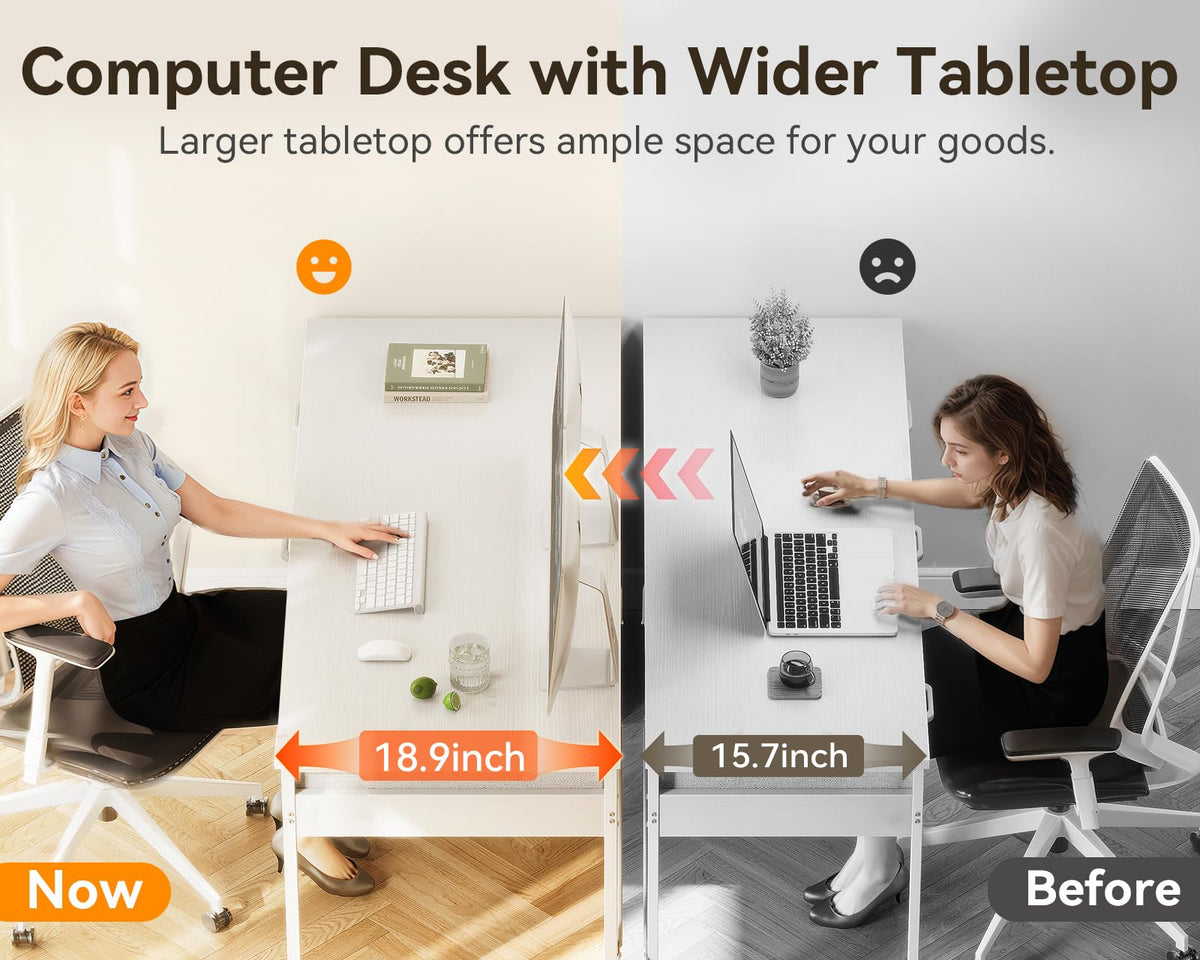 White Computer Desk with 6 Drawers F86320