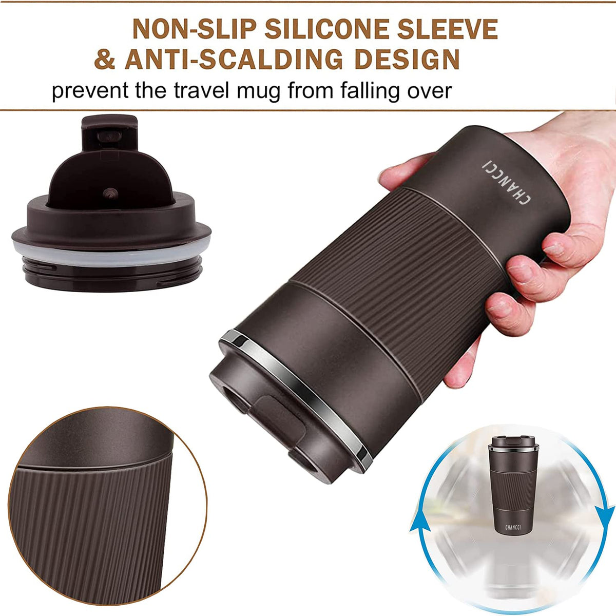 16 oz Insulated Stainless Steel Travel Coffee Mug with Screw Lid K385825