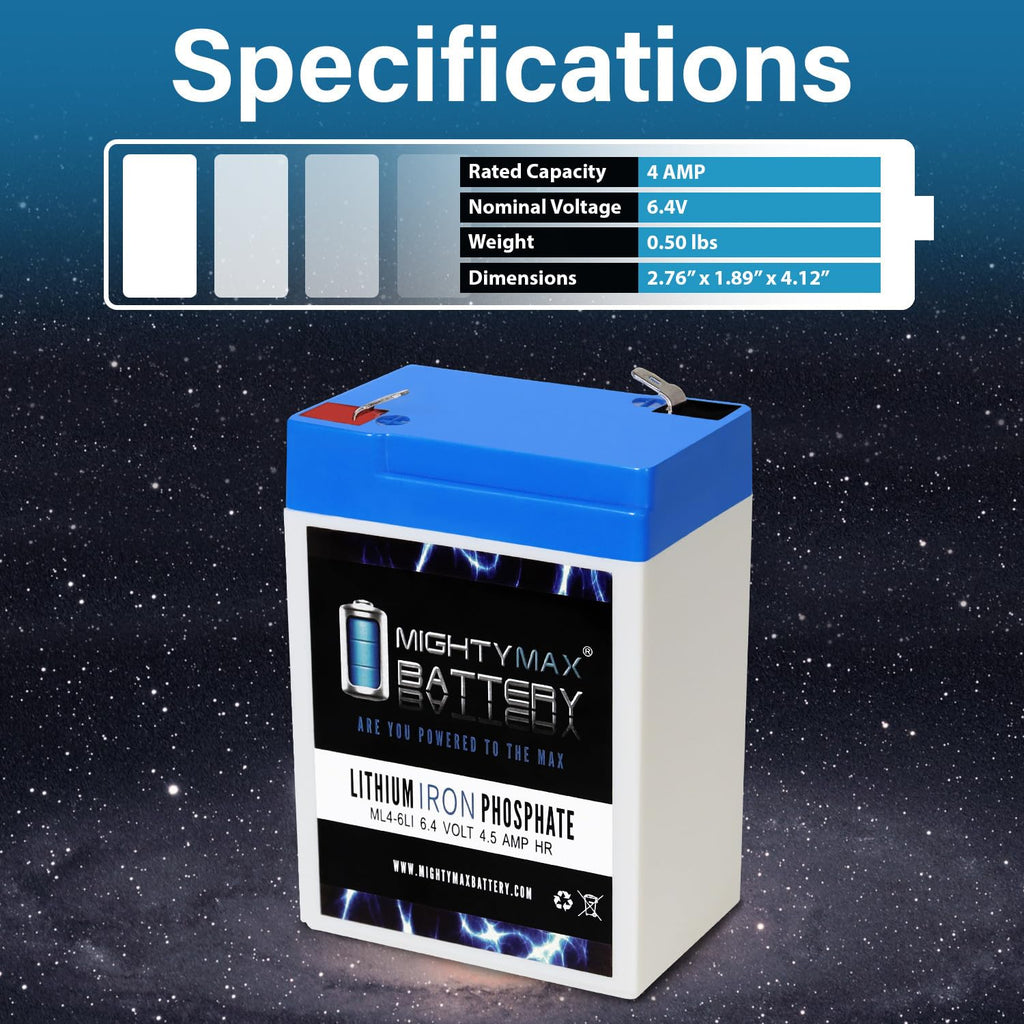 6V 4.5AH Lithium Replacement Battery B789