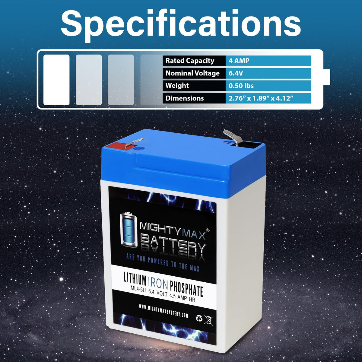 6V 4.5AH Lithium Replacement Battery B789