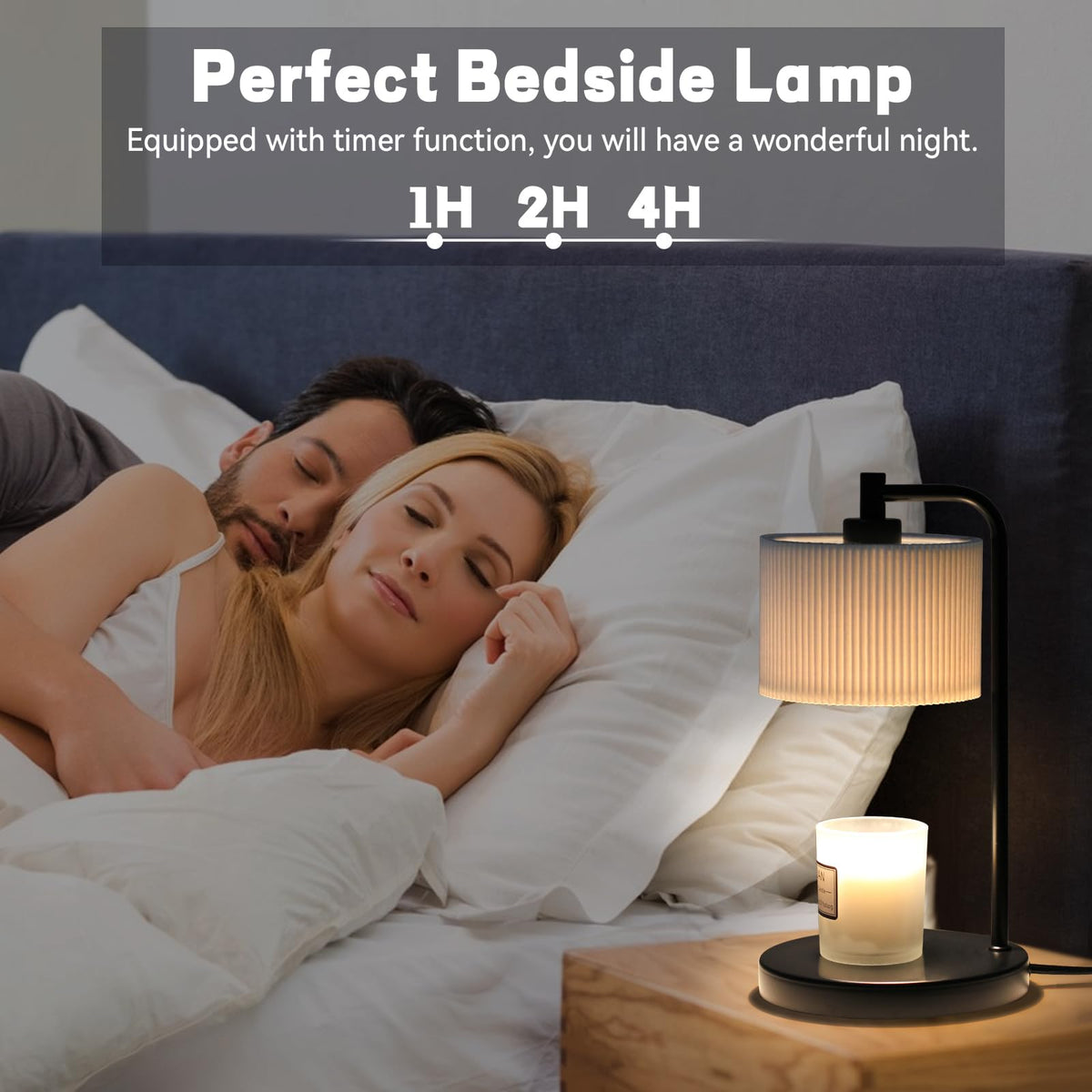 Dimmable Candle Warmer Lamp with Timer and Bulbs Black I967