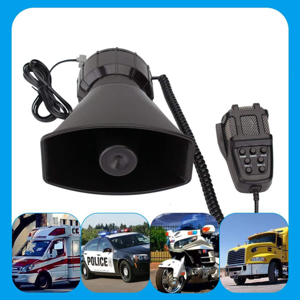 7 Tone Car Siren PA System Megaphone Speaker M308