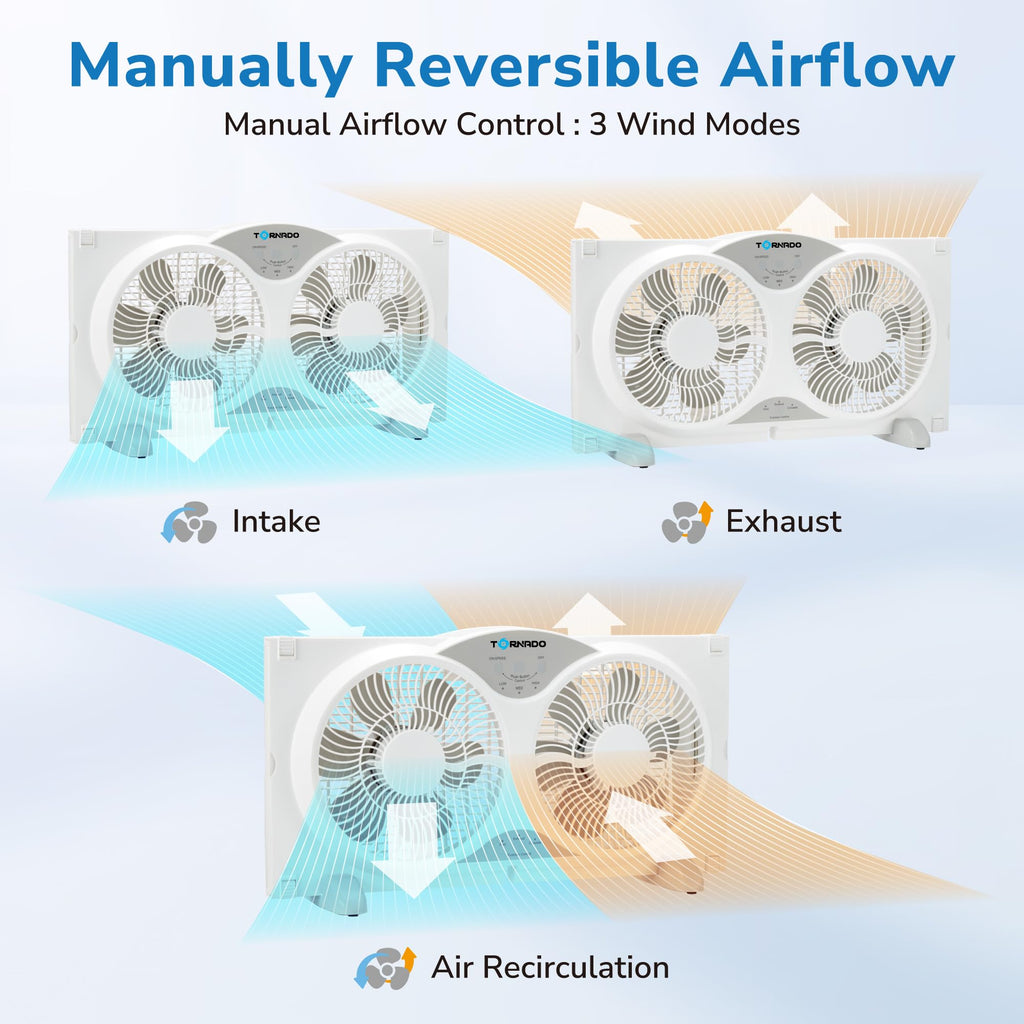9 Inch 3-Speed White Window Fan F2566