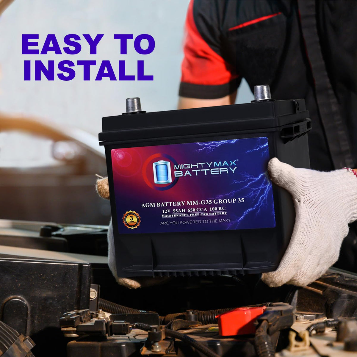 12V 55Ah AGM Replacement Battery P726